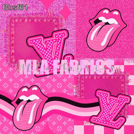 Pink LV Tongue Patch